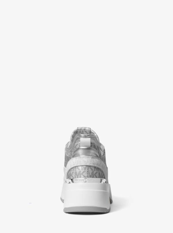 Damske Tenisky Michael Kors Muse Metallic Logo Strieborne Viacfarebný - Topanky Michael Kors Slevy | EVNLT-0627